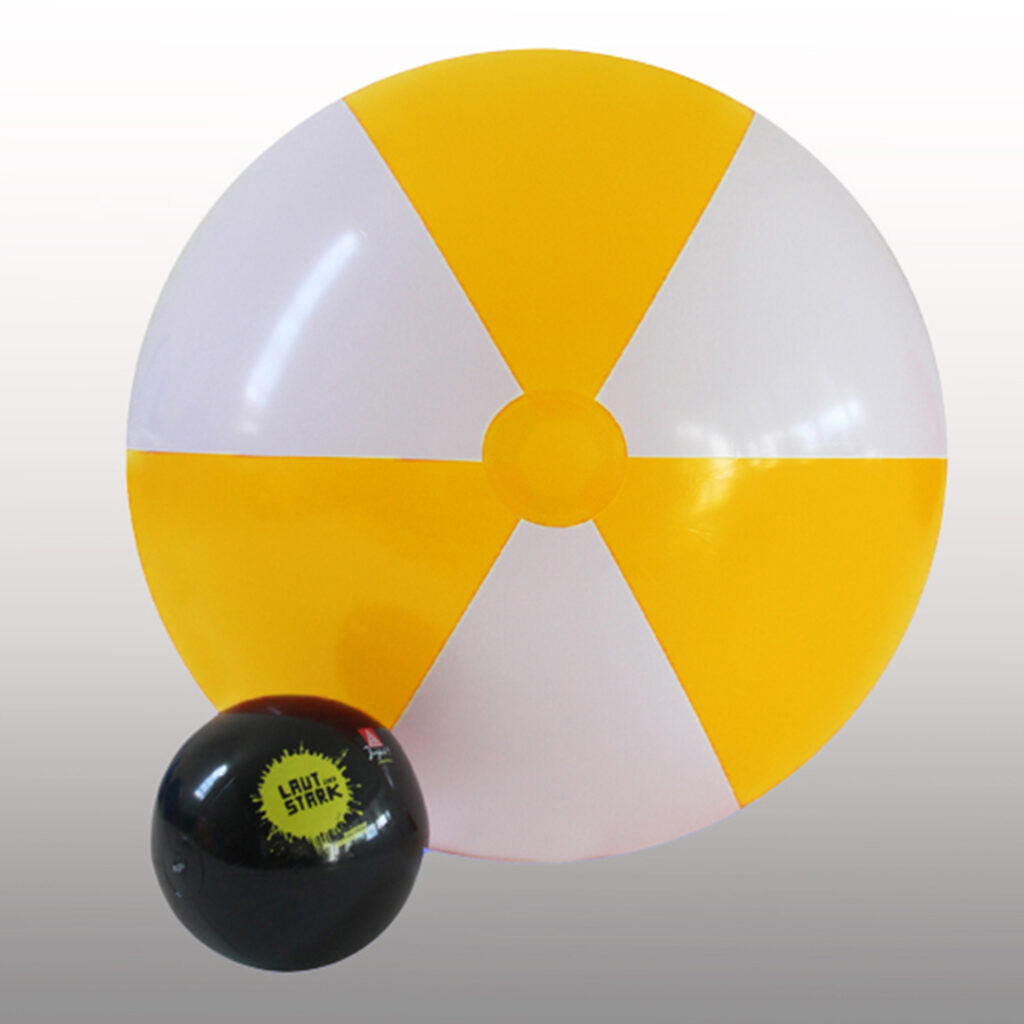 1,2m Beach Balls –. Yellow & White