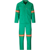 Trade Polycotton Conti - Suit Reflective Arms, Legs & Back - Orange Tape GREEN