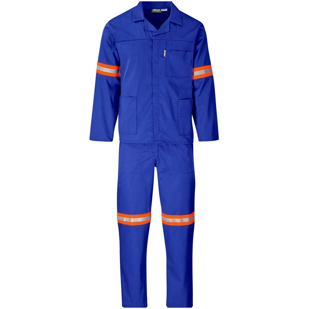 Trade Polycotton Conti - Suit Reflective Arms, Legs & Back - Orange Tape ROYAL BLUE