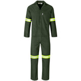 Acid Resistant Polycotton Conti Suit - Reflective Arm, Legs & Back - Yellow Tape OLIVE