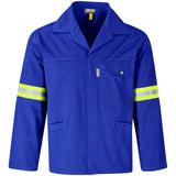 Site Premium Polycotton Jacket - Reflective Arms & Back - Yellow Tape ROYAL BLUE