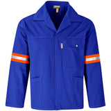 Site Premium Polycotton Jacket - Reflective Arms & Back - Orange Tape ROYAL BLUE