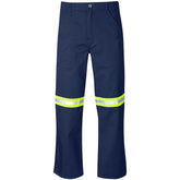 Site Premium Polycotton Pants - Reflective Legs - Yellow Tape NAVY