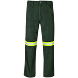 Site Premium Polycotton Pants - Reflective Legs - Yellow Tape OLIVE