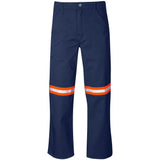 Site Premium Polycotton Pants - Reflective Legs - Orange Tape NAVY