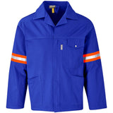 Artisan Premium 100% Cotton Jacket - Reflective Arms - Orange Tape ROYAL BLUE
