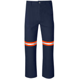 Artisan Premium 100% Cotton Pants - Reflective Legs - Orange Tape NAVY