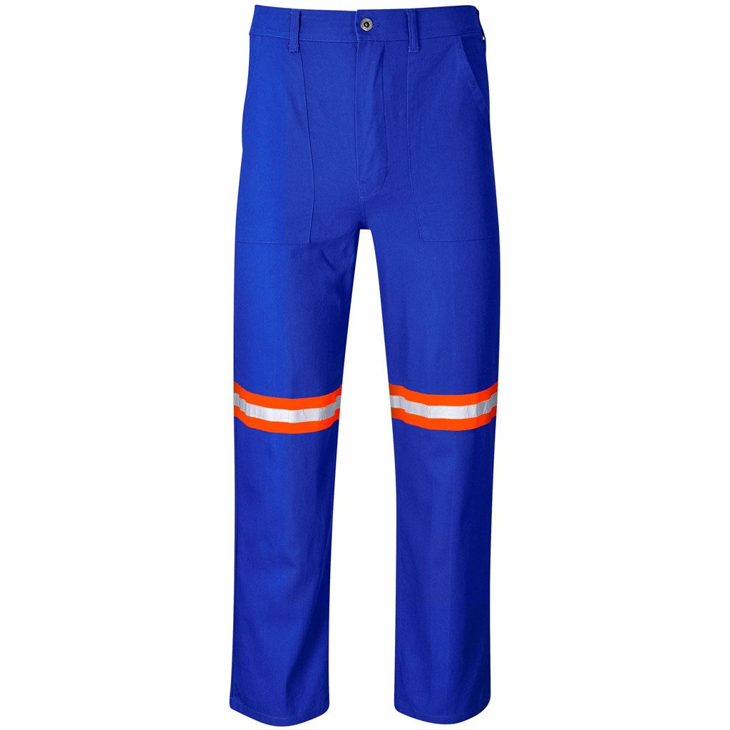 Artisan Premium 100% Cotton Pants - Reflective Legs - Orange Tape ROYAL BLUE
