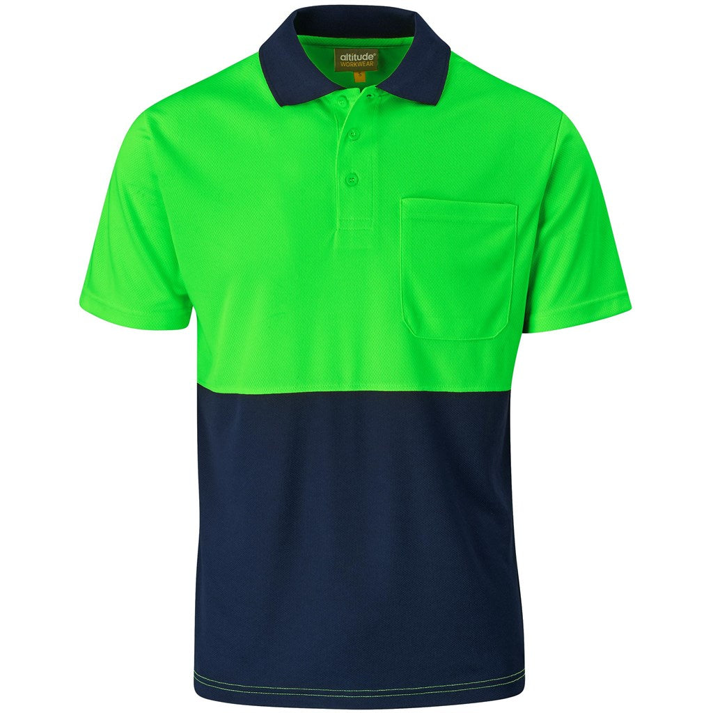 Inspector Two-Tone Hi-Viz Golf Shirt LIME