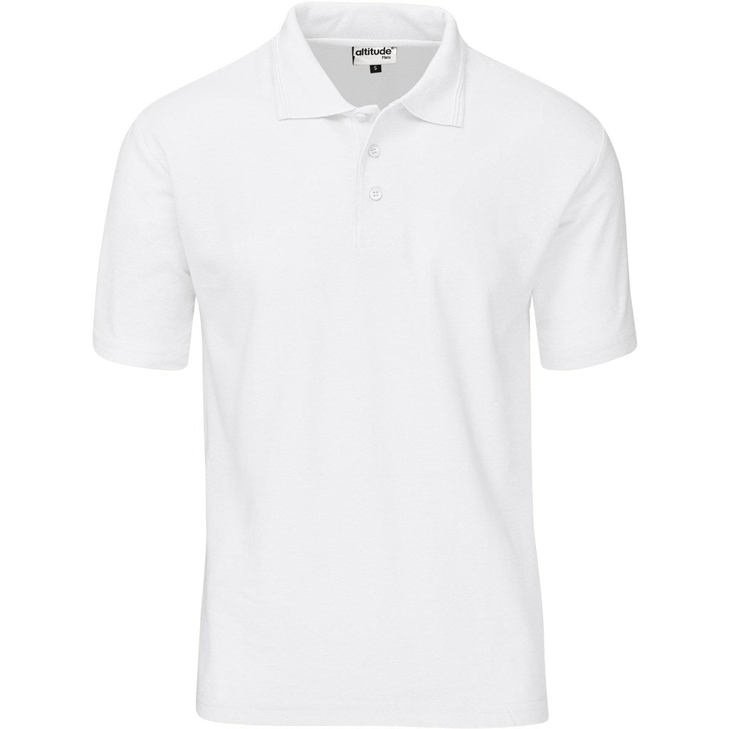 Mens Basic Pique Golf Shirt WHITE