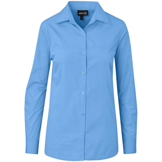 Ladies Long Sleeve Empire Shirt SKY BLUE