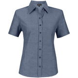 Ladies Short Sleeve Oxford Shirt - Navy NAVY