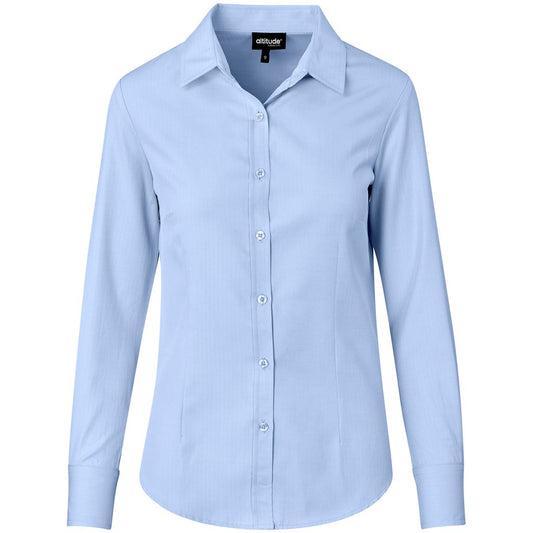 Ladies Long Sleeve Nottingham Shirt SKY BLUE