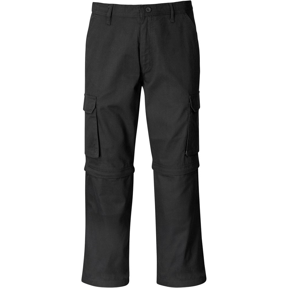 Mens Cargo Zip Off Pants BLACK