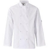 Unisex Long Sleeve Zest Chef Jacket WHITE