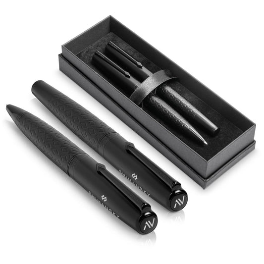 Alex Varga Galexia Ball Pen & Rollerball Set BLACK