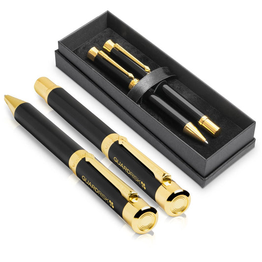 Alex Varga Corona Ball Pen & Rollerball Set BLACK