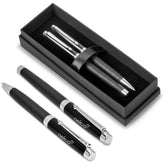 Alex Varga Corinthia Ball Pen & Rollerball Set BLACK