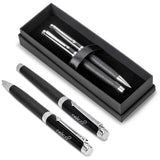 Alex Varga Corinthia Ball Pen & Rollerball Set BLACK
