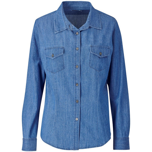 Ladies Long Sleeve Eastwood Shirt BLUE