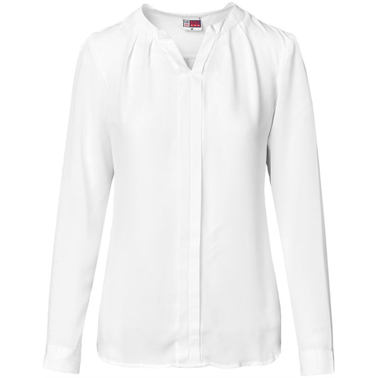 Ladies Long Sleeve Zenobia Blouse WHITE
