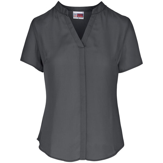 Ladies Short Sleeve Ava Blouse CHARCOAL