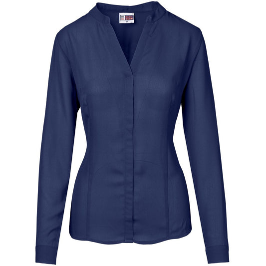 Ladies Long Sleeve Ava Blouse NAVY