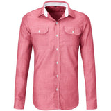 Mens Long Sleeve Windsor Shirt - Red RED