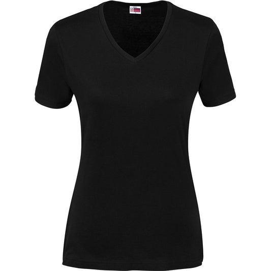 Ladies Super Club 165 V-Neck T-Shirt BLACK
