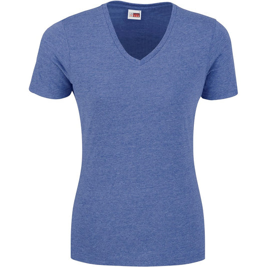 Ladies Michigan Melange V-Neck T-Shirt BLUE