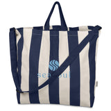Okiyo Natsuri Recycled Cotton Canvas Large Beach Bag NAVY