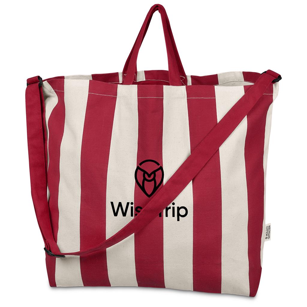 Okiyo Natsuri Recycled Cotton Canvas Large Beach Bag RED