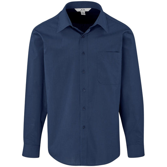 Mens Long Sleeve Micro Check Shirt NAVY