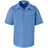 Mens Short Sleeve Micro Check Shirt BLUE