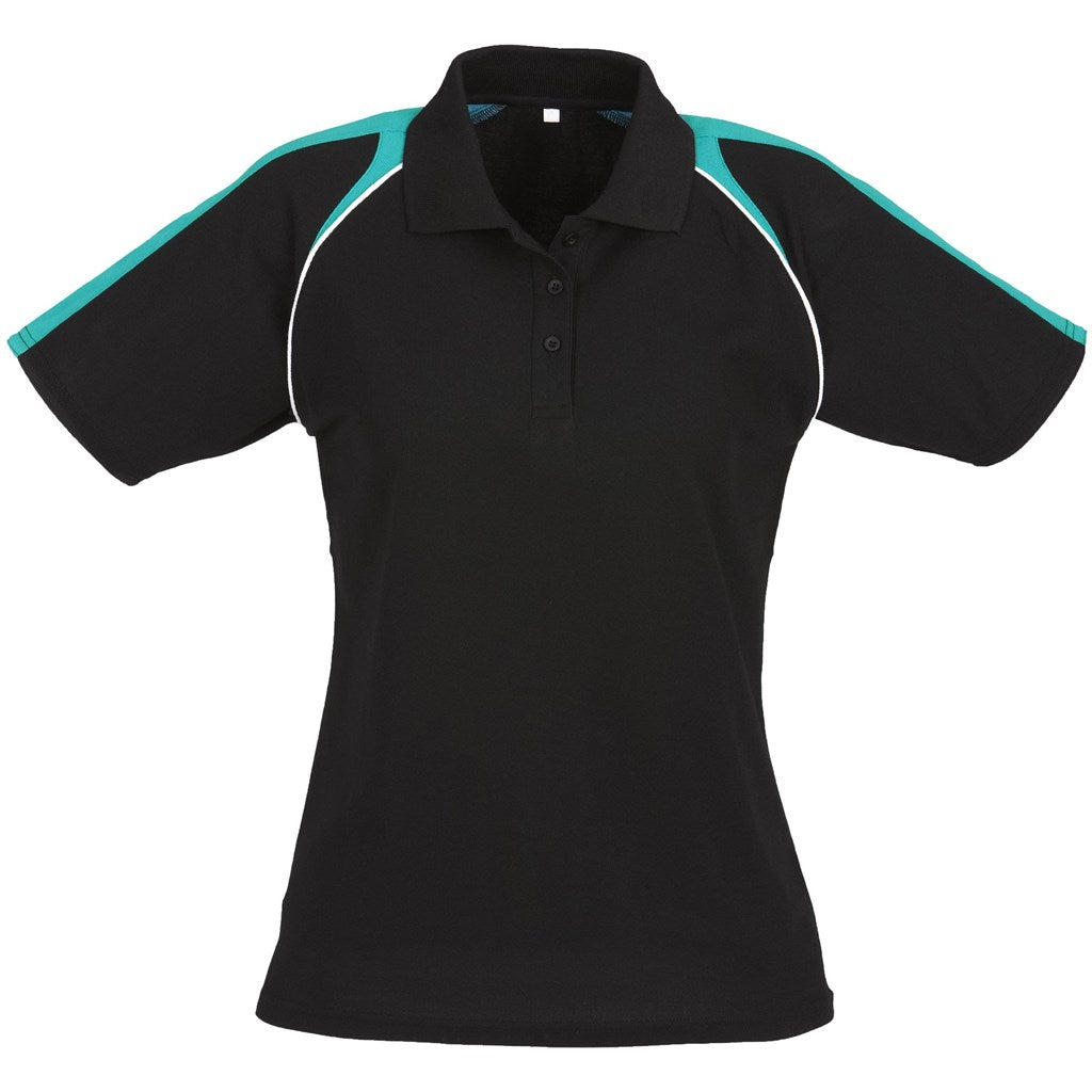 Ladies Triton Golf Shirt - Black Teal BLACK TEAL