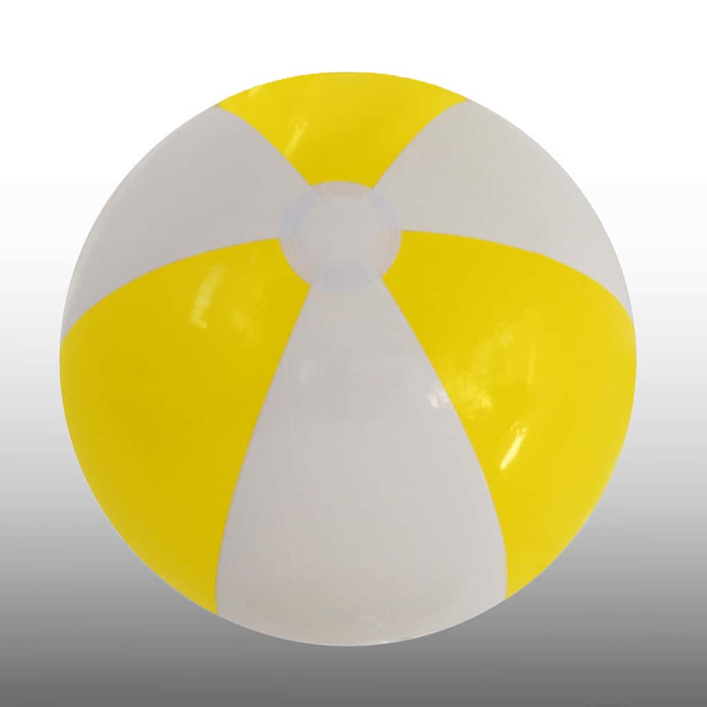 Beach Balls – 40cm .Yellow & White.