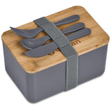 Okiyo Pasuta Recycled Plastic & Bamboo Lunch Box GREY