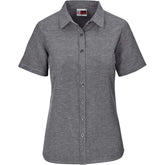 Ladies Short Sleeve Oxford Shirt DARK GREY