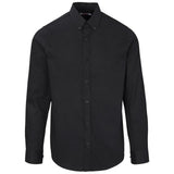 Mens Long Sleeve Cotton Twill Moderna Shirt BLACK