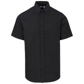 Mens Short Sleeve Cotton Twill Moderna Shirt BLACK