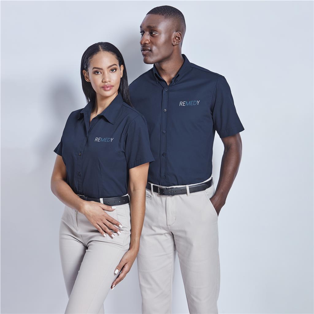 Mens Short Sleeve Cotton Twill Moderna Shirt