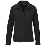 Ladies Long Sleeve Cotton Twill Moderna Shirt BLACK