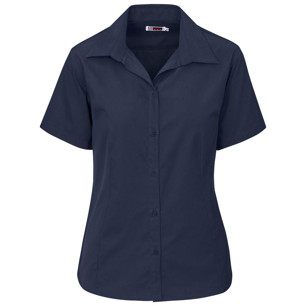 Ladies Short Sleeve Cotton Twill Moderna Shirt NAVY