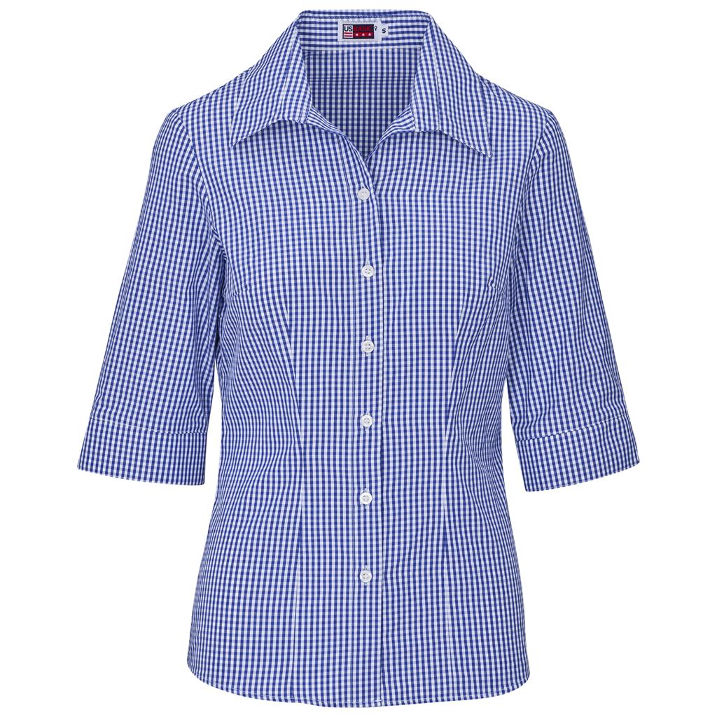 Ladies 3/4 Sleeve Ashford Shirt BLUE