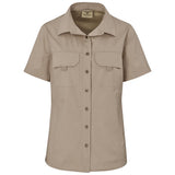 Ladies Short Sleeve Mawenzi Twill Shirt KHAKI