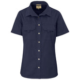 Ladies Short Sleeve Mawenzi Twill Shirt NAVY
