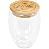 Okiyo Moco Glass & Bamboo Double-Wall Cup - 350ml NATURAL