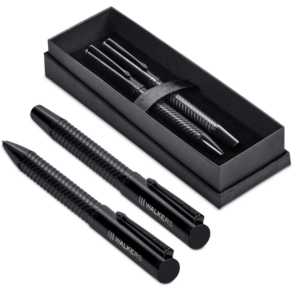 Alex Varga Lagarna Ball Pen & Rollerball Set BLACK