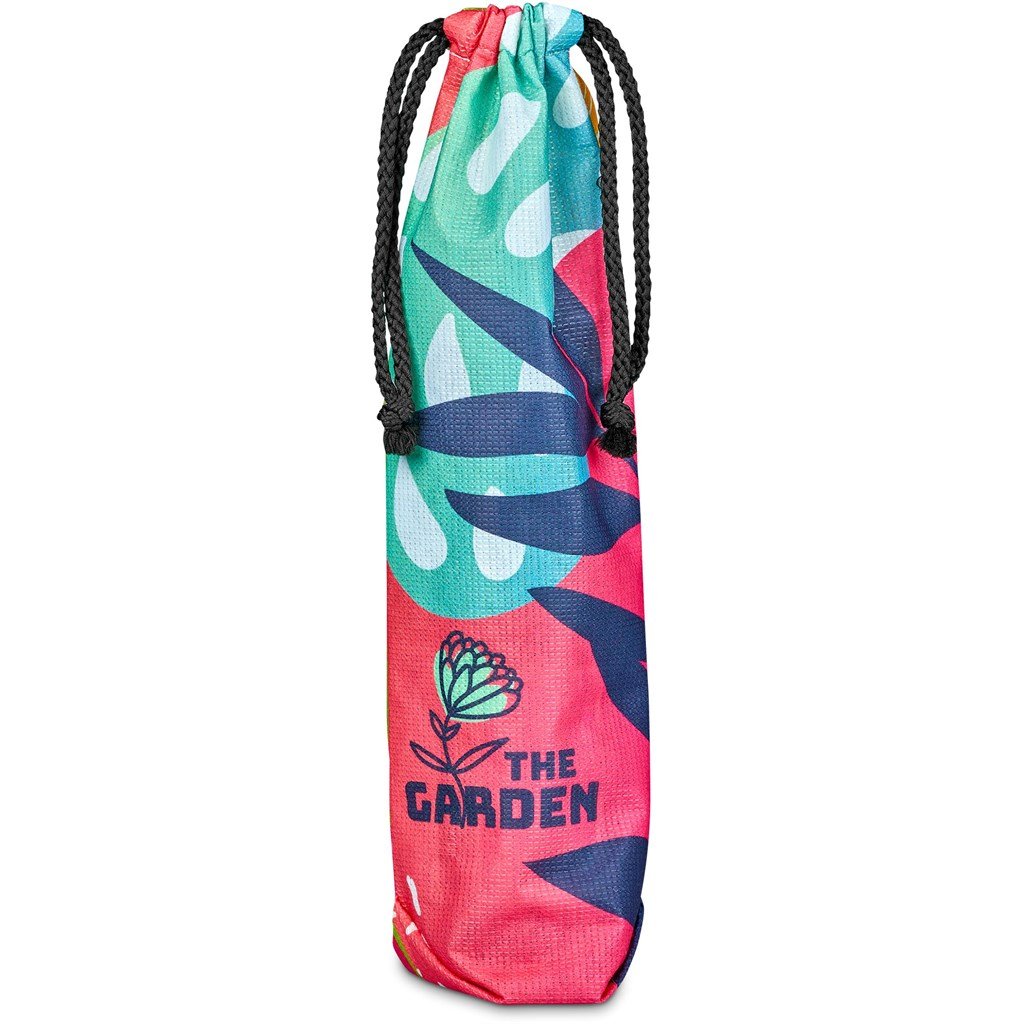 Pre-Printed Sample Hoppla Tipsy RPET Wine Bottle Drawcord Bag BLACK