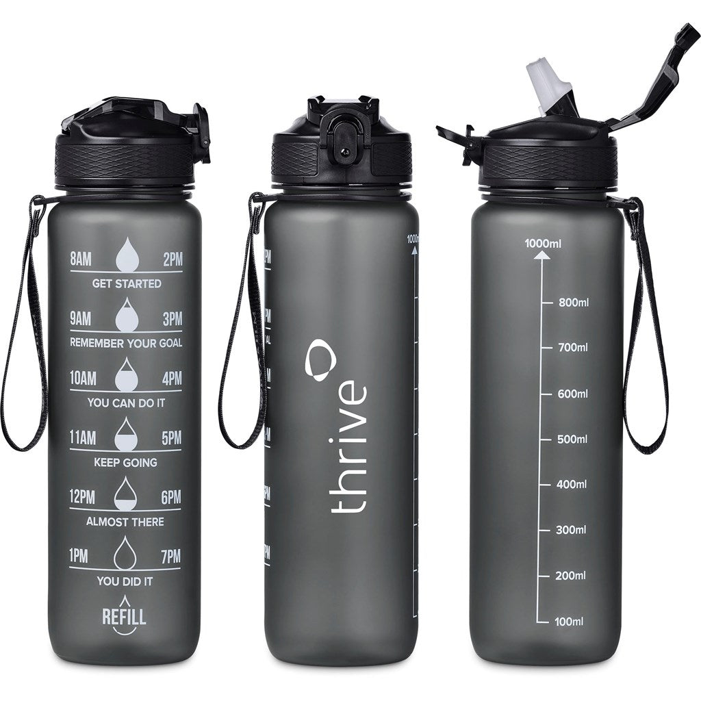 Eva & Elm Neptune Plastic Water Bottle - 1 Litre BLACK
